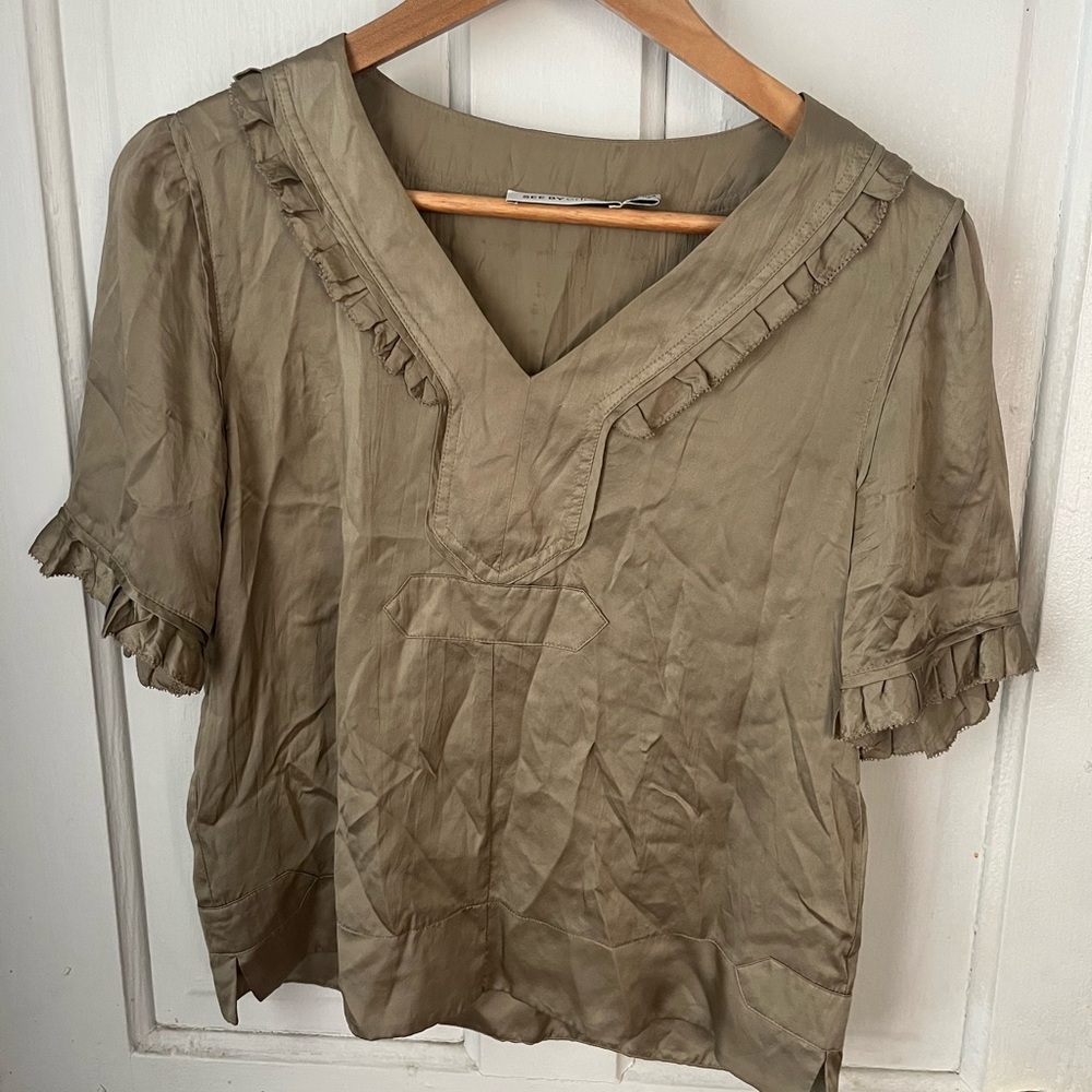 See by Chloe gold silk blouse 4